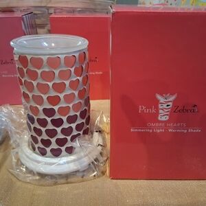 Pink Zebra Ombre Hearts Simmering Light Warmer - Pink/Coral Ombré